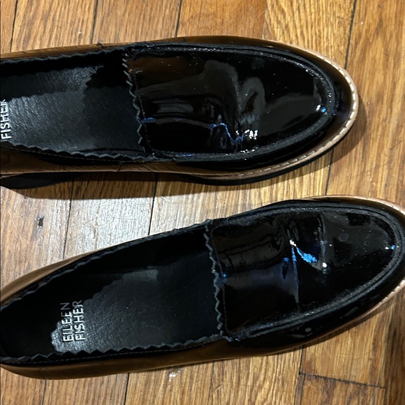 Eileen Fisher Shiny Black Loafers - Picture 8 of 8